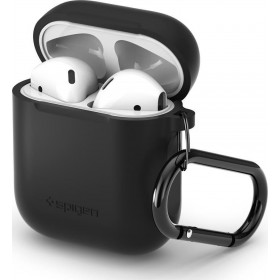Spigen Silicone Case Θήκη Σιλικόνης με Γάντζο σε Μαύρο χρώμα για Apple AirPods Spigen Silicone Case Θήκη Σιλικόνης με Γάντζο σε Μαύρο χρώμα για Apple AirPods