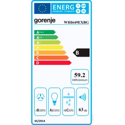 Gorenje WHI649EXBG Απορροφητήρας Καμινάδα 60cm Μαύρος