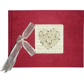 Next Deco Άλμπουμ Γάμου Καρδιά για 160 Φωτογραφίες Κόκκινο με Ριζόχαρτα 31x23cm