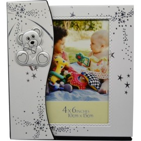 Ankor Παιδικό Άλμπουμ για 48 Φωτογραφίες Διαστάσεων 13x18cm Ασημί Με Αρκουδάκι Και Αστέρια