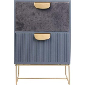 Μίνι Συρταριέρα από Βελούδο Γκρι Με 2 Συρτάρια 29.5x10x10cm Μίνι Συρταριέρα από Βελούδο Γκρι Με 2 Συρτάρια 29.5x10x10cm