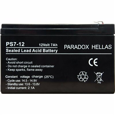 Paradox PS 7-12 Module Συστημάτων Συναγερμού Μπαταρία Μολύβδου Κλειστού Τύπου &amp Χωρητικότητας 7A