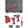 Milwaukee M18 FPP2A2-502X Σετ Κρουστικό Δραπανοκατσάβιδο &amp Παλμικό Κατσαβίδι 18V με 2 Μπαταρίες 5Ah και Θήκη