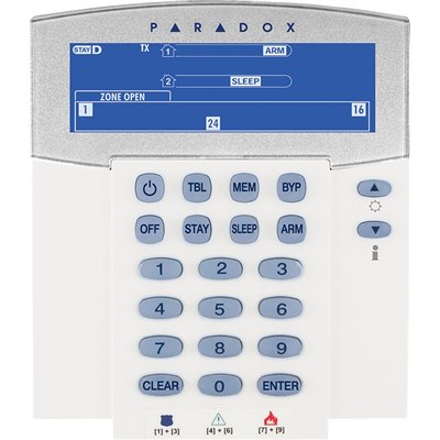 Paradox K37 Ασύρματο Πληκτρολόγιο Συναγερμού με Οθόνη σε Λευκό Χρώμα PA.00.K37.86