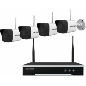 Hikvision Ολοκληρωμένο Σύστημα CCTV Wi-Fi με 4 Κάμερες NK42W0-1T
