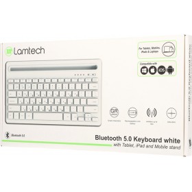 Lamtech LAM022117 Ασύρματο Bluetooth Πληκτρολόγιο για Tablet Ελληνικό Λευκό Lamtech LAM022117 Ασύρματο Bluetooth Πληκτρολόγιο για Tablet Ελληνικό Λευκό