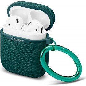 Spigen Urban Fit Θήκη Σιλικόνης με Γάντζο σε Πράσινο χρώμα για Apple AirPods Spigen Urban Fit Θήκη Σιλικόνης με Γάντζο σε Πράσινο χρώμα για Apple AirPods