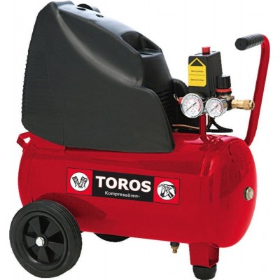 Toros 40148 Μονοφασικό Κομπρεσέρ Αέρος με Ισχυ 2hp και Αεροφυλάκιο 24lt