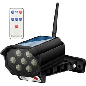 HS-V79 Ψεύτικη Κάμερα Παρακολούθησης Τύπου Bullet Μαύρη Ηλιακής Φόρτισης με LED PN49