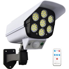 KBS Ψεύτικη Κάμερα Παρακολούθησης Τύπου Bullet Λευκή με Αισθητήρα Κίνησης &amp Φωτισμό LED &amp Χειριστήριο HS-V79