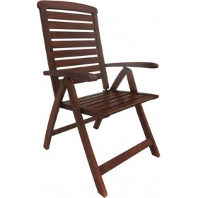 Καρέκλα Εξωτερικού Χώρου Ξύλινη Garden Καφέ 58x70x105εκ.Κωδικός: Ε20202,9 