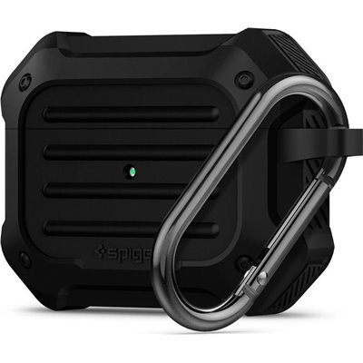 Spigen Tough Armor Θήκη Σιλικόνης με Γάντζο σε Μαύρο χρώμα για Apple AirPods Pro