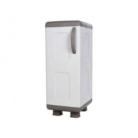 Μονόφυλλη Ντουλάπα Ρέα Πλαστική με 2 Ράφια Γκρι / Ανθρακί 44x36x96εκ.