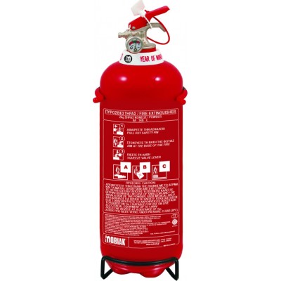 Mobiak Φορητός Πυροσβεστήρας Ξηράς Σκόνης με Μεταλλική Βάση 2kg MBK09-020PA-DF