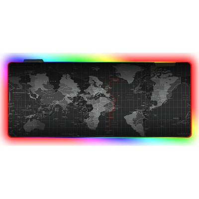 World Map RGB Gaming Mouse Pad XXL 900mm με RGB Φωτισμό Μαύρο