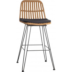 Σκαμπό Μπαρ Rattan Cocoon με Μαξιλάρι Καφέ 46x54x107εκ.Κωδικός: 900-003  Σκαμπό Μπαρ Rattan Cocoon με Μαξιλάρι Καφέ 46x54x107εκ.Κωδικός: 900-003