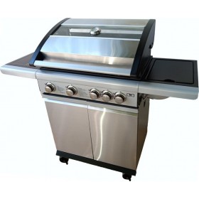 Blackbull Ψησταριά Υγραερίου Μαντεμένια Σχάρα με 4 Εστίες και Πλαϊνό Μάτι Glasslid Blackbull Ψησταριά Υγραερίου Μαντεμένια Σχάρα με 4 Εστίες και Πλαϊνό Μάτι Glasslid