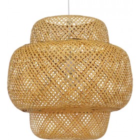 GloboStar Malvides Light Brown Vintage Κρεμαστό Φωτιστικό Μονόφωτο Πλέγμα με Ντουί E27 σε Καφέ ΧρώμαΚωδικός: 01657 