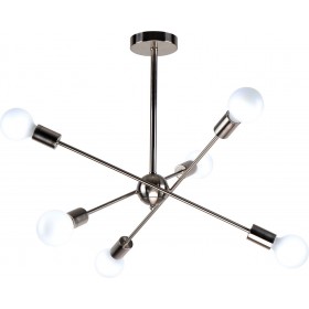 Home Lighting Gwen Μοντέρνο Κρεμαστό Φωτιστικό Πολύφωτο με 6 Λαμπτήρες E27 σε Ασημί ΧρώμαΚωδικός: 77-8095 