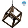 GloboStar Cube Μοντέρνο Κρεμαστό Φωτιστικό Μονόφωτο με Ντουί E27 σε Μπρούτζινο ΧρώμαΚωδικός: 00803 