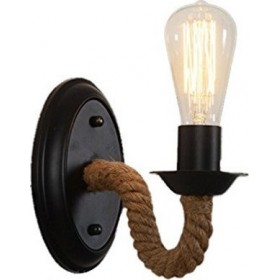 GloboStar Daker Vintage Φωτιστικό Τοίχου με Ντουί E27 σε Μαύρο Χρώμα Πλάτους 12cmΚωδικός: 01184 