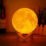 Διακοσμητικό Φωτιστικό Μοοn Light LED 15cm Αφής 3D σε Λευκό Χρώμα