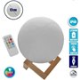 GloboStar Διακοσμητικό Φωτιστικό με Φωτισμό RGB Μοοn Light LED 3D Πολύχρωμο
