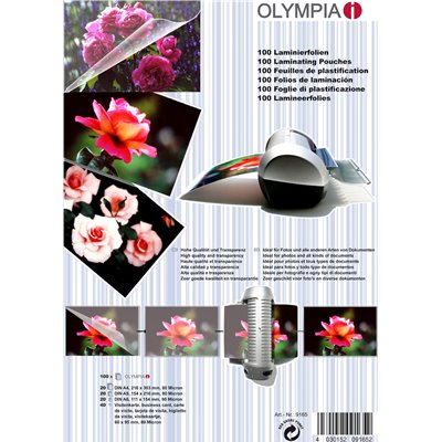Olympia Φύλλα Πλαστικοποίησης για Α4 Α5 Α6 και Επαγγελματικές Κάρτες 100 ΤμχΚωδικός: 9165 