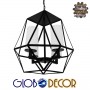 GloboStar Dastar Avenue Πολυέλαιος 4xE27 Ø52cm Μαύρος 01001-1