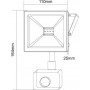 Aca Στεγανός Προβολέας IP66 Ισχύος 20W με Αισθητήρα Κίνησης και Αισθητήρα Φωτός και Θερμό Λευκό Φως σε Λευκό χρώμα Q2030WS