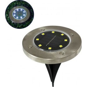 GloboStar Στεγανό Καρφωτό Ηλιακό Φωτιστικό IP65 με Αισθητήρα Φωτός και Ψυχρό Λευκό Φως σε Ασημί Χρώμα 71504 GloboStar Στεγανό Καρφωτό Ηλιακό Φωτιστικό IP65 με Αισθητήρα Φωτός και Ψυχρό Λευκό Φως σε Ασημί Χρώμα 71504