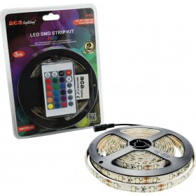Aca Αδιάβροχη Ταινία LED Τροφοδοσίας 12V RGB Μήκους 3m και 30 LED ανά Μέτρο Σετ με Τηλεχειριστήριο και Τροφοδοτικό Τύπου SMD5050 Aca Αδιάβροχη Ταινία LED Τροφοδοσίας 12V RGB Μήκους 3m και 30 LED ανά Μέτρο Σετ με Τηλεχειριστήριο και Τροφοδοτικό Τύπου SMD5050