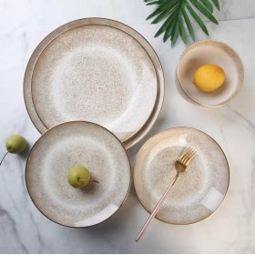 Trio Lighting Mayo Σερβίτσιο Πιάτων από Πορσελάνη Καφέ 20τμχ