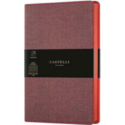 Castelli Σημειωματάριο Harris Ριγέ με Λάστιχο A6 Maple 13x21cm