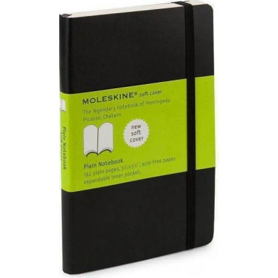 Moleskine Σημειωματάριο Soft Cover με Λευκές Σελίδες και Λάστιχο 192 Φύλλα A6 93x140x12.95mm