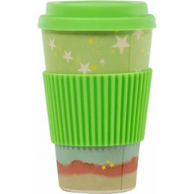 Sidi Home E-3333 Κούπα Μπαμπού με Καπάκι Πράσινη 400ml