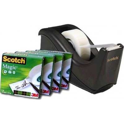 3M Βάση με Σελοτέιπ Scotch C38 Μαύρη + 4 Ταινίες 076810138