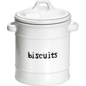 Espiel Μπισκοτιέρα Λευκή Κεραμική 17x13.5x19cm