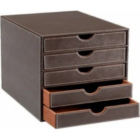 Osco Δερμάτινο Συρταράκι Γραφείου 5 Θέσεων 25.5x34x31cm ΚαφέΚωδικός: 103926000  Osco Δερμάτινο Συρταράκι Γραφείου 5 Θέσεων 25.5x34x31cm ΚαφέΚωδικός: 103926000