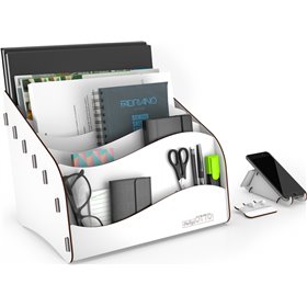 Οργανωτής Γραφείου από Ξύλο σε Λευκό χρώμα 34 x 27 x 27cm