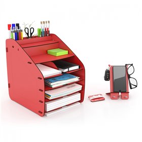 Οργανωτής Γραφείου από Ξύλο σε Κόκκινο χρώμα 32 x 26 x 33cm