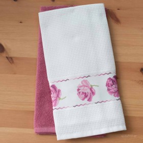 Palamaiki Rouge Πετσέτα Κουζίνας από 100% Βαμβάκι Rose 40x60cm 2τμχ