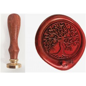 Σφραγίδα Βουλοκέρι Στρογγυλή Δέντρο Ζωής με Καφέ Σώμα Ø25mm