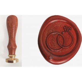 Σφραγίδα Βουλοκέρι Στρογγυλή Μονόπετρο με Καφέ Σώμα Ø25mm