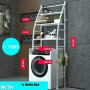 TM-0093 Επιδαπέδια Ραφιέρα Μπάνιου Μεταλλική με 3 Ράφια 65x25x166cm