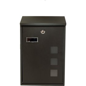 F.F. Group Γραμματοκιβώτιο Εξωτερικού Χώρου Μεταλλικό σε Μαύρο Χρώμα 25x10x40cm