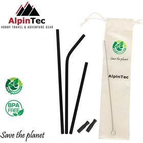 AlpinPro Καλαμάκια Μεταλλικά Μαύρα με Βουρτσάκι 3τμχΚωδικός: S-04-1  AlpinPro Καλαμάκια Μεταλλικά Μαύρα με Βουρτσάκι 3τμχΚωδικός: S-04-1