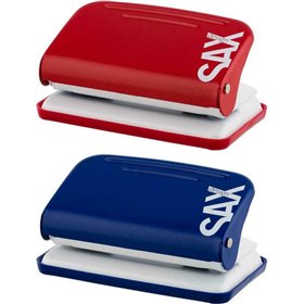 Sax Περφορατέρ 218 2 Οπών με Οδηγό 12 Φύλλων Περφορατέρ 12 Φύλλων (Διάφορα Χρώματα)