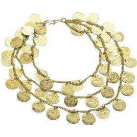 Stamco Μεταλλικό Χρυσό Κολιέ με Μικρά Φλουριά 3 Σειρές Stamco Μεταλλικό Χρυσό Κολιέ με Μικρά Φλουριά 3 Σειρές