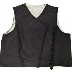 Παραδοσιακό Μαύρο Γιλέκο Ενηλίκων Σταυροκουμπωτό Φοδραρισμένο MARK873 BLACK